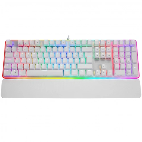 RAMPAGE KB-R96 ULTIMATE BEYAZ OPTİCAL SWİTCH FULL RGB VE METAL GÖVDELİ SU GEÇİRMEZ GAMİNG OYUNCU MEKANİK KLAVYE