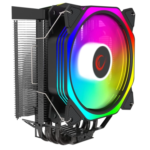 RAMPAGE OCTAGON C50 SİYAH 57CFM 1800RPM 12CM ARGB AM5/LGA1700 UYUMLU HAVA SOĞUTMALI CPU FAN