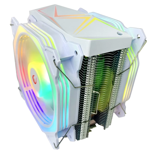 RAMPAGE OCTAGON C60 BEYAZ 57CFM 1800RPM 2X12CM ARGB AM5/LGA1700 UYUMLU HAVA SOĞUTMALI CPU FAN