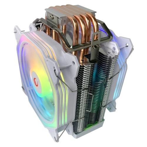 RAMPAGE OCTAGON C60 BEYAZ 57CFM 1800RPM 2X12CM ARGB AM5/LGA1700 UYUMLU HAVA SOĞUTMALI CPU FAN