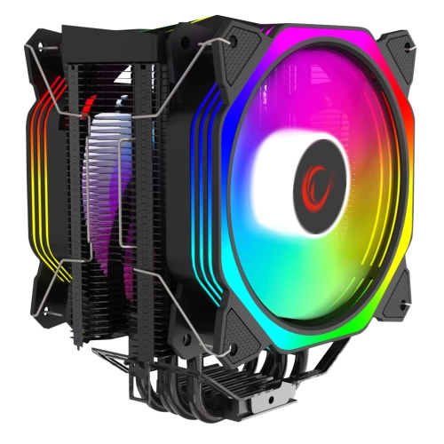 RAMPAGE OCTAGON C60 SİYAH 57CFM 1800RPM 2X12CM ARGB AM5/LGA1700 UYUMLU HAVA SOĞUTMALI CPU FAN