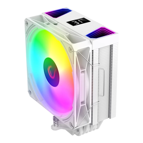 RAMPAGE OCTAGON C70 BEYAZ 63CFM 12CM ARGB SICAKLIK GÖSTERGELİ AM5/LGA1700 UYUMLU HAVA SOĞUTMALI CPU FAN