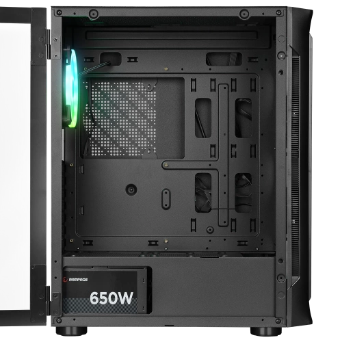 RAMPAGE PROLIX MESH 650W 80+ SİYAH 4*12CM ARGB FAN MANYETİK TEMPERLİ CAMLI ATX MİD-T GAMİNG OYUNCU KASASI