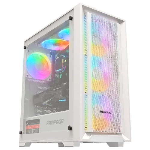 RAMPAGE VOYAGER 750W 80+ BRONZE BEYAZ 4*RGB AUTO FAN ATX MİD-T GAMİNG OYUNCU KASASI RAMPAGE