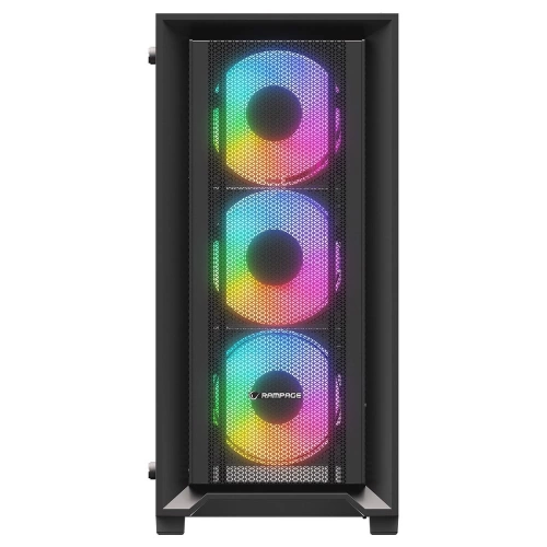 RAMPAGE VOYAGER 750W 80+ BRONZE SİYAH 4*RGB AUTO FAN ATX MİD-T GAMİNG OYUNCU KASASI RAMPAGE