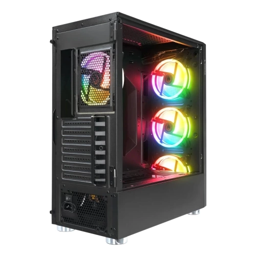 RAMPAGE X-HORSE 850W 80+ 4*12CM ARGB FAN+KONTROLCÜ MANYETİK TEMPERLİ CAMLI MİD-T GAMİNG OYUNCU KASASI RAMPAGE