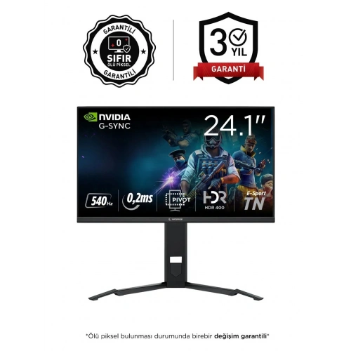 RAMPAGE ZENITH ZN24TN540 24.1 TN 0,2MS 540HZ ADAPTİVE SYNC HDR400 PC FLAT OYUNCU MONİTÖRÜ