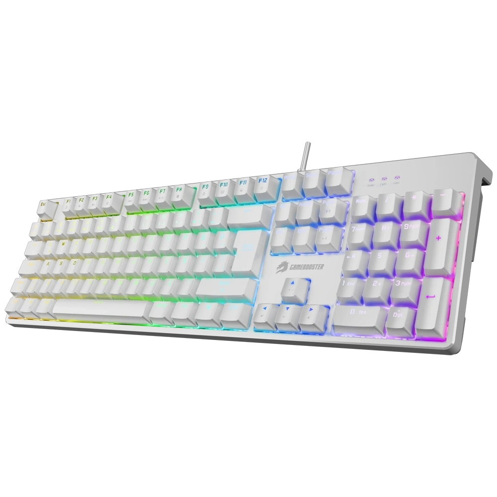 GameBooster G24W Enigma Rainbow Aydınlatmalı Red Switch Mekanik Beyaz Oyun Klavyesi