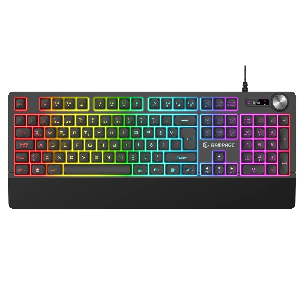 RAMPAGE KM-9858 JAZZY V2 SİYAH USB RGB AYDINLATMALI Q 12800 DPI MOUSE