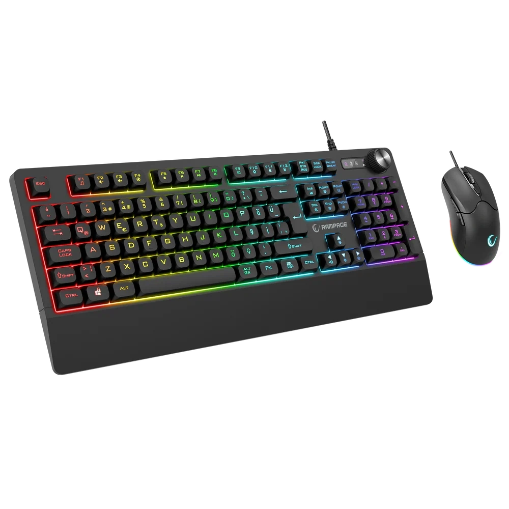 RAMPAGE KM-9858 JAZZY V2 SİYAH USB RGB AYDINLATMALI Q 12800 DPI MOUSE