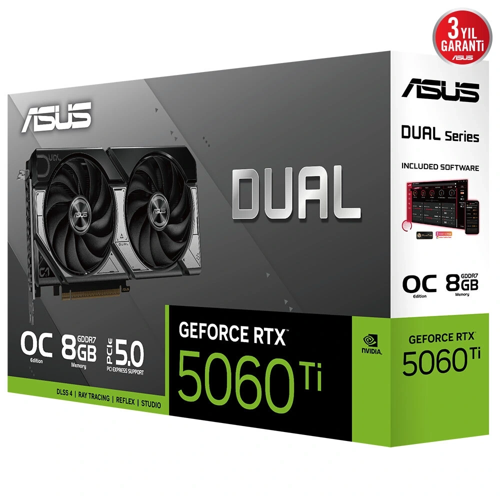 ASUS DUAL-RTX5060TI-O8G 8GB DDR7 128BIT 3XDP EKRAN KARTI