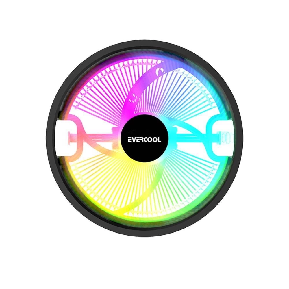 EVERCOOL CS-02 RAİNBOW 3PİN 12CM FAN INTEL LGA1700/AMD AM5 UYUMLU HAVA SOĞUTMALI CPU FAN