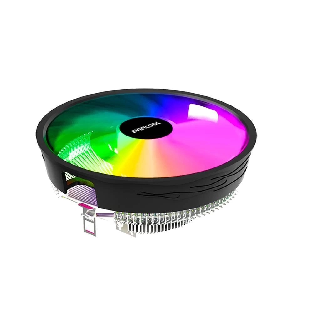 EVERCOOL CS-02 RAİNBOW 3PİN 12CM FAN INTEL LGA1700/AMD AM5 UYUMLU HAVA SOĞUTMALI CPU FAN