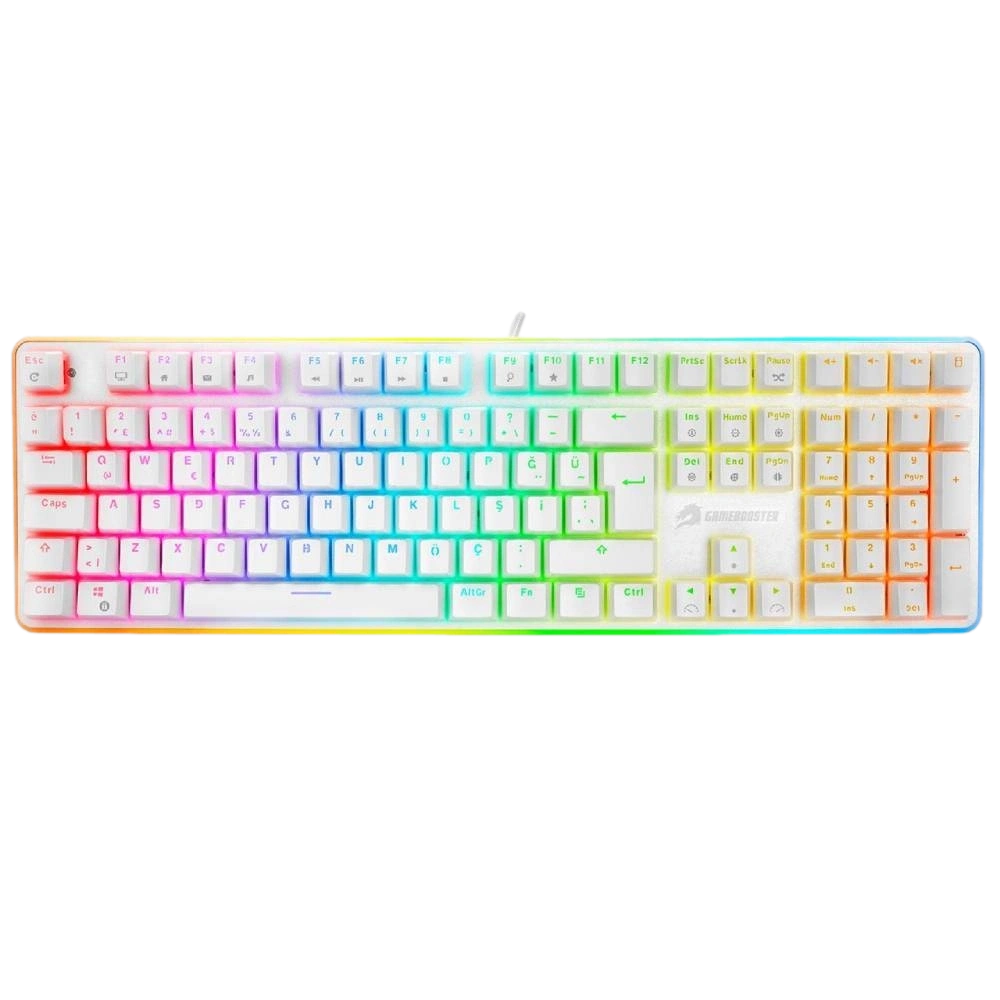 GameBooster G918 Fire Storm RGB Blue Switch Mekanik Beyaz Oyun Klavyesi