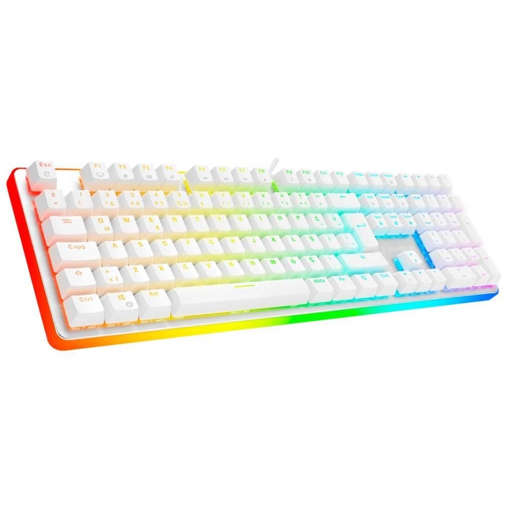 GameBooster G918 Fire Storm RGB Blue Switch Mekanik Beyaz Oyun Klavyesi