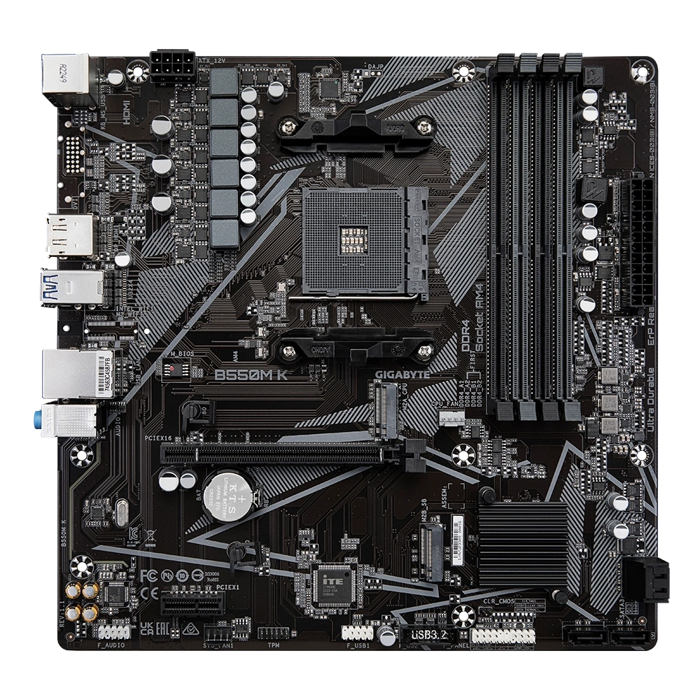 GIGABYTE B550M K DDR4 4733MHz(OC) HDMI M.2 DP mATX