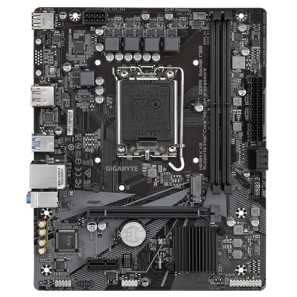 GIGABYTE H610M K V2 DDR5 4800Mhz M.2 HDMI/DP MATX 1700P