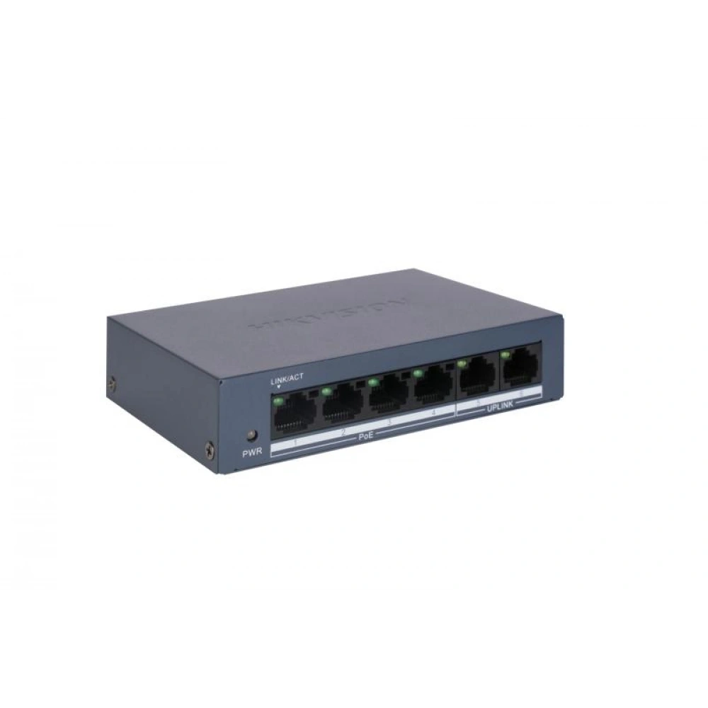 HIKVISION DS-3E0106MP-E/M 4XFE+2XFE MEGABİT YÖNETİLEMEZ 45W POE SWİTCH
