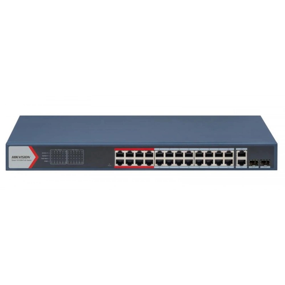 HIKVISION DS-3E1326P-EI(B) 24 PORT 24XFE+2XGE 370W YÖNETİLEBİLİR POE SWİTCH
