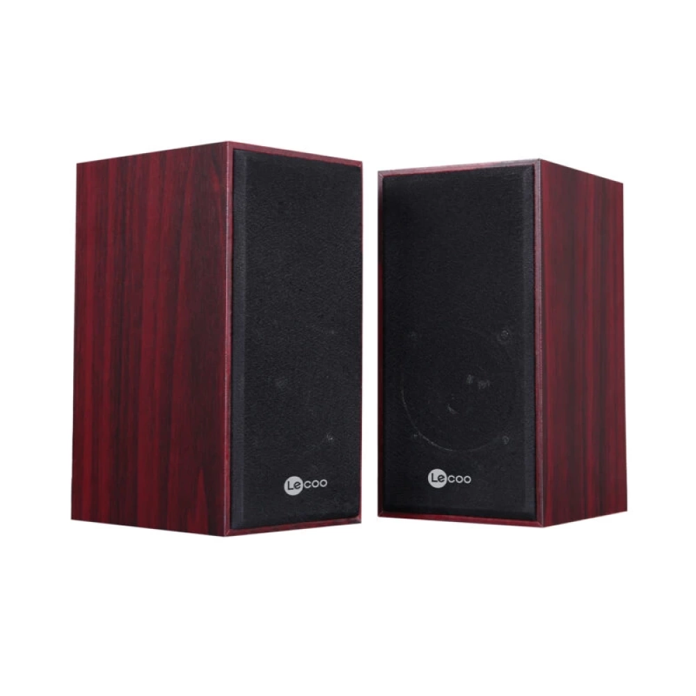 LECOO DS105 KABLOLU USB + 3.5MM JACK GİRİŞLİ 6W STEREO MASAÜSTÜ AHŞAP HOPARLÖR