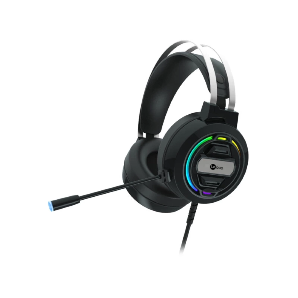 LECOO HT401 KABLOLU 3.5MM JACK + USB KULAK ÜSTÜ RGB LED AYDINLATMALI GAMİNG KULAKLIK SİYAH