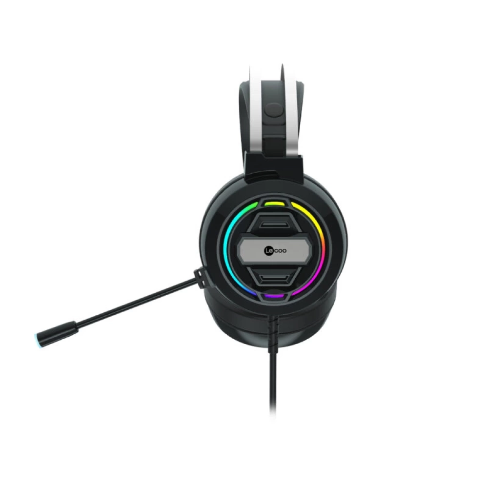 LECOO HT401 KABLOLU 3.5MM JACK + USB KULAK ÜSTÜ RGB LED AYDINLATMALI GAMİNG KULAKLIK SİYAH