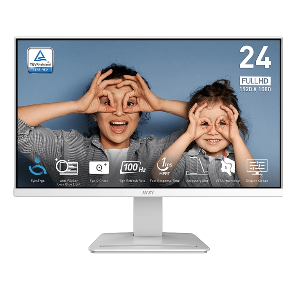 MSI 23.8 PRO MP2412W 1920x1080 (FHD) 16:9 FLAT VA 100HZ 1MS ADAPTIVE-SYNC BEYAZ MONITOR