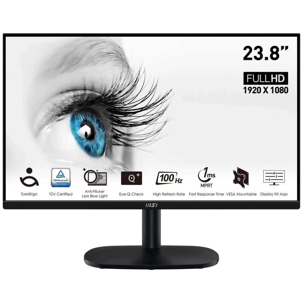 MSI 23.8 PRO MP245V 1920x1080 (FHD) 16:9 FLAT VA 100HZ 1MS ADAPTIVE-SYNC MONITOR