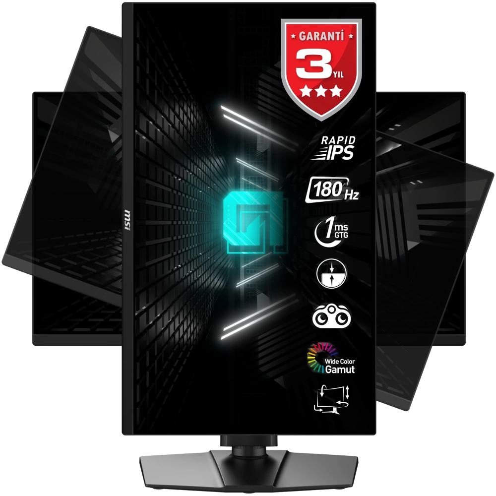 MSI 24.5 G255PF E2 1920x1080 (FHD) 16:9 FLAT RAPID IPS 180HZ 1MS ADAPTIVE-SYNC PIVOT GAMING MONITOR