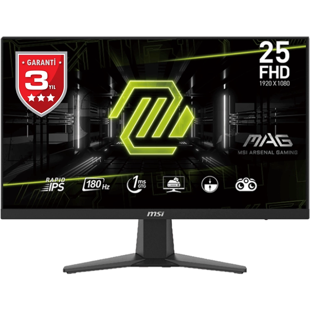 MSI 24.5 MAG 256F FLAT IPS 1920x1080 (FHD) 16:9 180HZ 1MS FREESYNC PREMIUM GAMING MONITOR