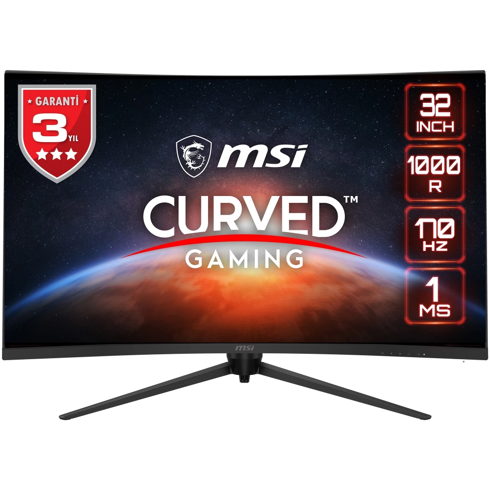 MSI 31.5 G321CQP E2 2560x1440 (WQHD) 16:9 CURVE 1000R VA 170HZ 1MS ADAPTIVE-SYNC GAMING MONITOR