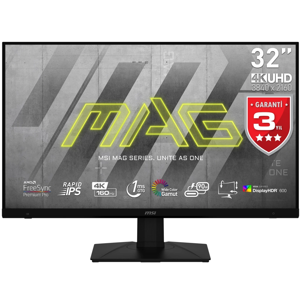 MSI 32 MAG 323UPF 3840x2160 (UHD) 16:9 FLAT RAPID IPS 160HZ 1MS FREESYNC PREMIUM PRO PIVOT GAMING MONITOR