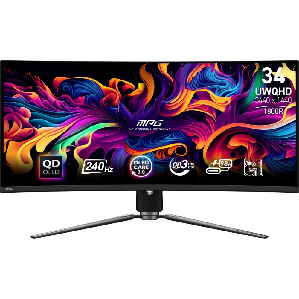 Msı 34 Mpg 341Cqpx Qd-Oled 3440X1440 (Uwqhd) 21:9 Curve 1800R Qd-Oled 240Hz 0.03Ms Adaptıve-Sync Gamıng Monıtor