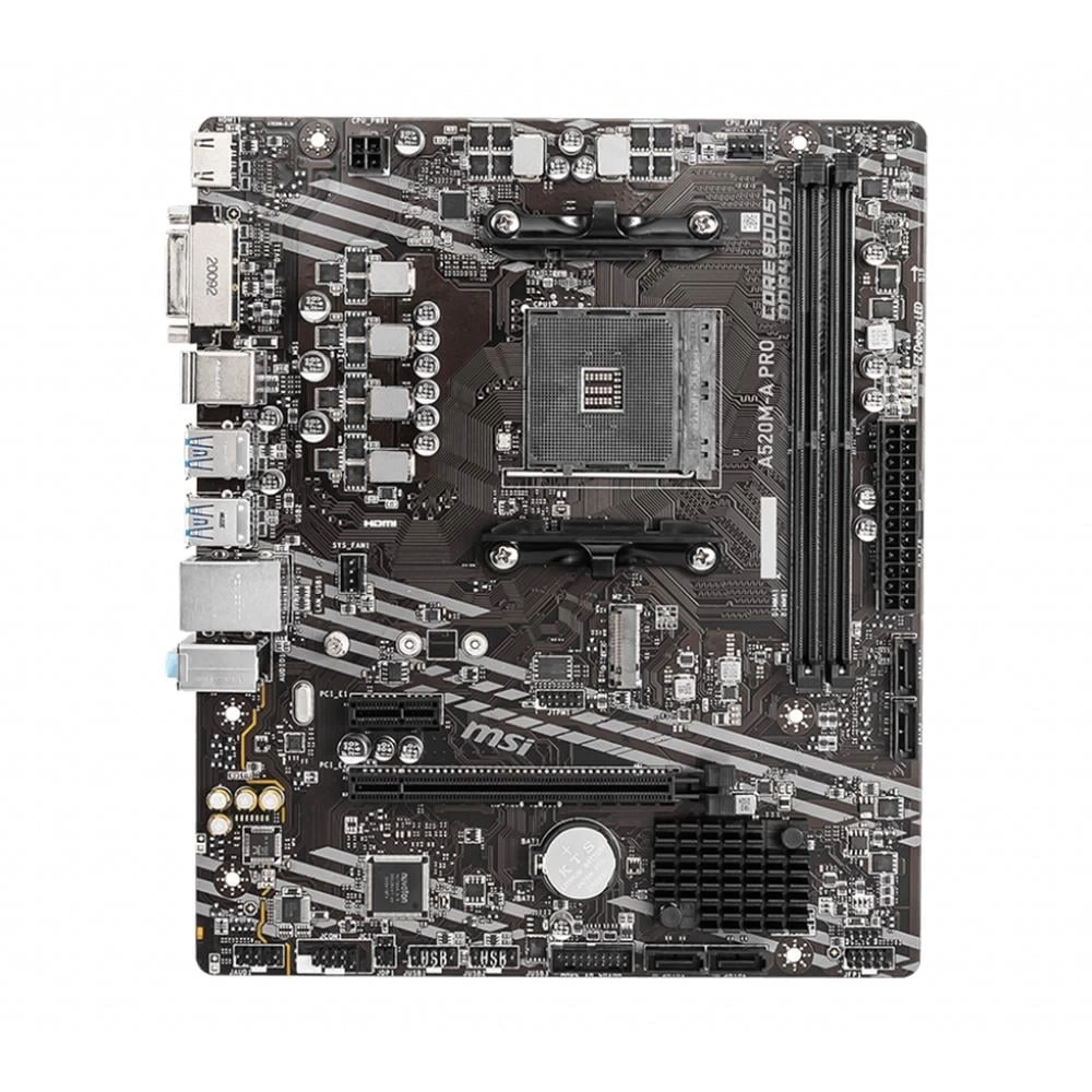 Msi A520M-A PRO AMD A520 Soket AM4 DDR4 4600(OC)MHz mATX Gaming Anakart
