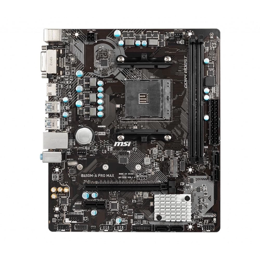 MSI B450M-A PRO MAX AM4 DDR4 3466(OC) DVI HDMI M.2 USB3.2 MATX