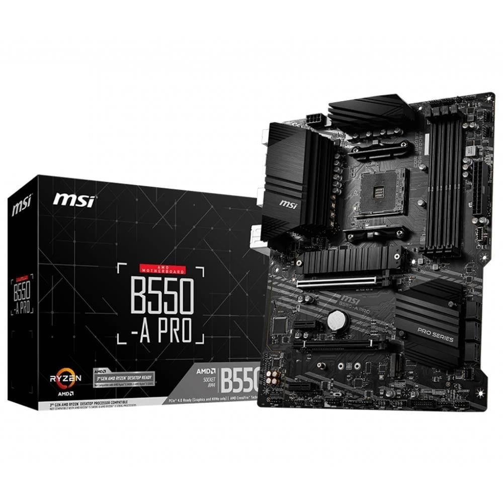 MSI B550-A PRO AM4 DDR4 4400(OC) HDMI DP M.2 USB3.2 ATX