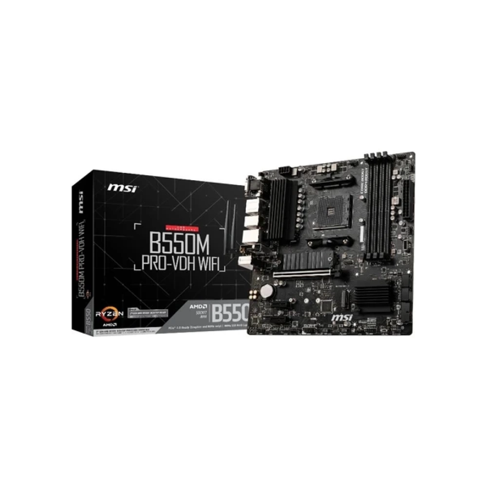MSI B550M PRO-VDH WIFI AM4 DDR4 4400(OC) HDMI DVI VGA M.2 USB3.2 WIFI MATX