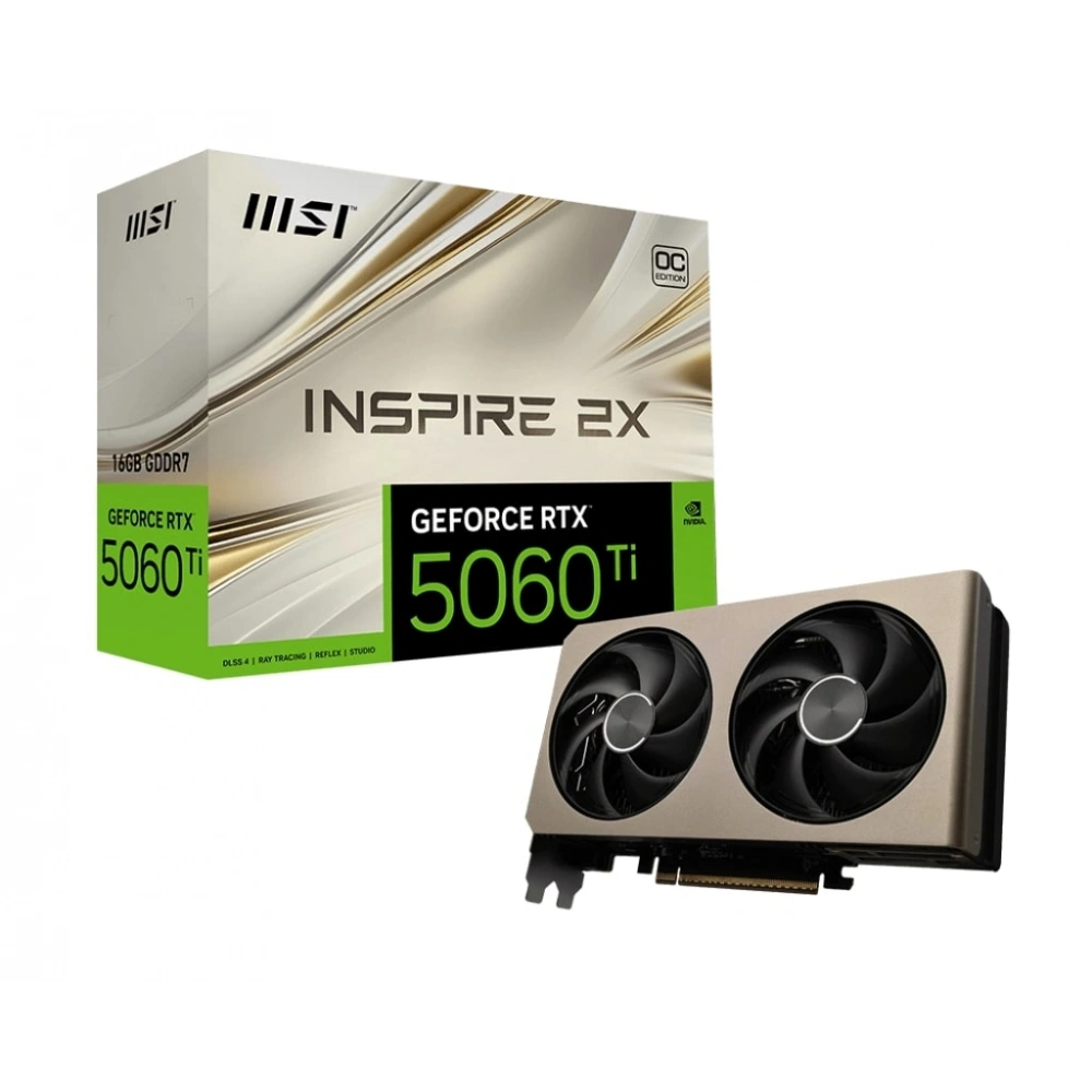 MSI GEFORCE RTX 5060 TI 16G INSPIRE 2X OC 16GB GDDR7 128BIT DX12 GAMING