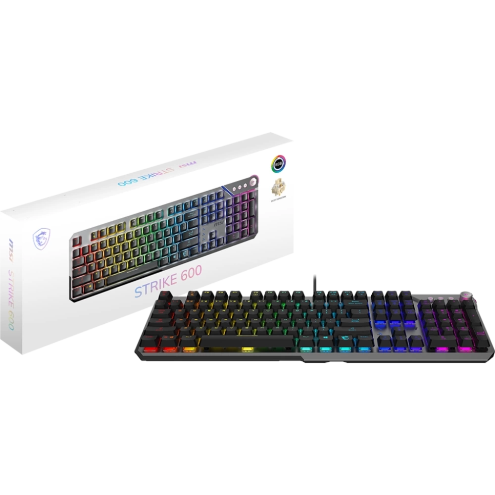 MSI GG STRIKE 600 SILENT TR MEKANİK GAMING KLAVYE MULTIMEDYA TUŞLARI KAILH SESSİZ MEKANİK SWITCH RGB TR LAYOUT