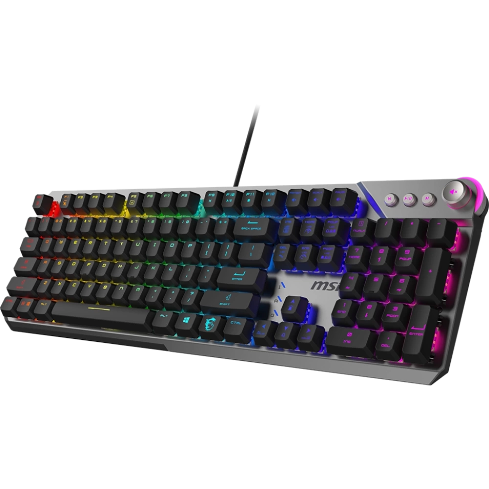 MSI GG STRIKE 600 SILENT TR MEKANİK GAMING KLAVYE MULTIMEDYA TUŞLARI KAILH SESSİZ MEKANİK SWITCH RGB TR LAYOUT
