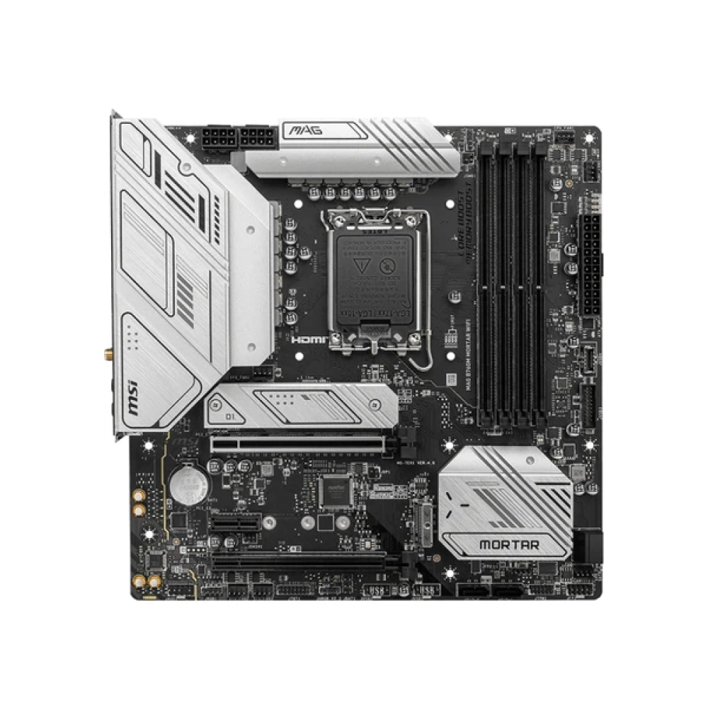 MSI MAG B760M MORTAR WIFI SOKET 1700 DDR5 7000(OC) PCI-E GEN5 M.2 USB3.2 HDMIDP 1X 2.5G LAN WI-FI 6E MATX