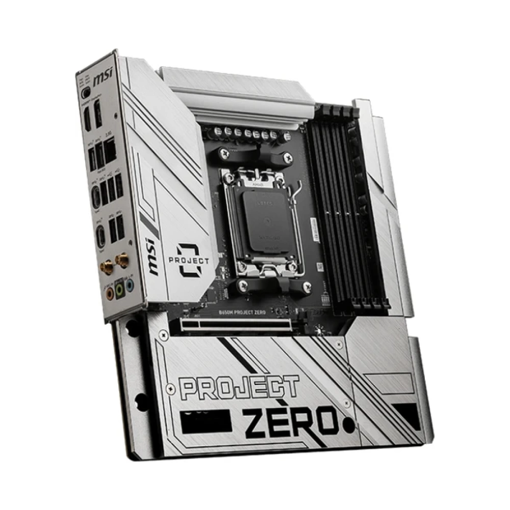 MSI MB B650M PROJECT ZERO AM5 DDR5 7600MHZ(OC) HDMI DP M.2 USB3.2 2.5G LAN WI-FI 6E mATX