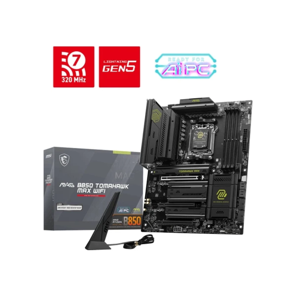 MSI MB MAG B850 TOMAHAWK MAX WIFI AM5 DDR5 8400MHZ(OC) HDMI 4x M.2 USB 10Gbs 5G LAN WI-FI 7 ATX