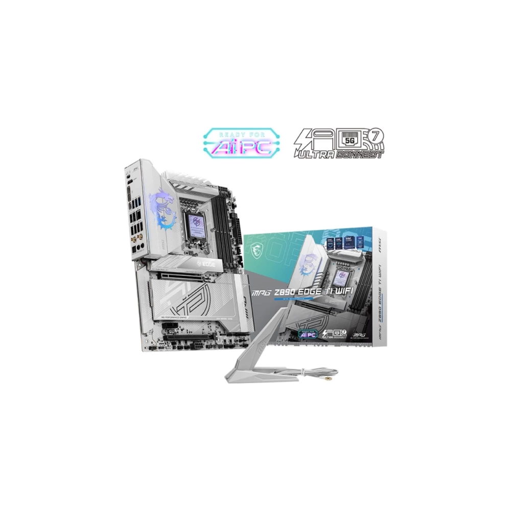 MSI MB MPG Z890 EDGE TI WIFI SOKET 1851 DDR5 9200MHZ(OC) USB 20Gbps 5xM.2 2xTB4 HDMI DISPLAY 5G LAN WIFI 7 ATX
