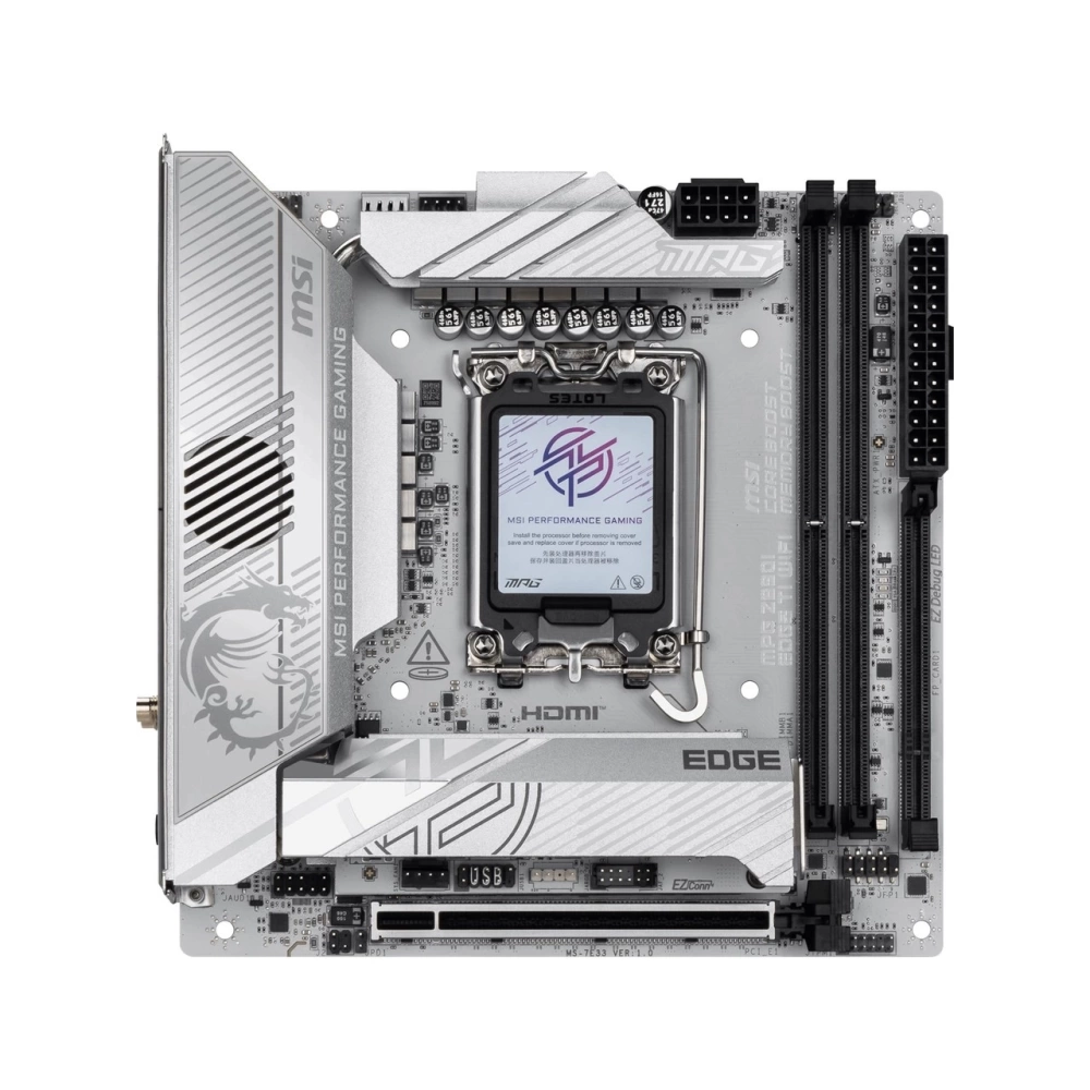 MSI MB MPG Z890I EDGE TI WIFI SOKET 1851 DDR5 8600MHZ(OC) USB 20Gbps 4xM.2 2xTB4 HDMI 2x DP 5G LAN WIFI 7 mini ITX