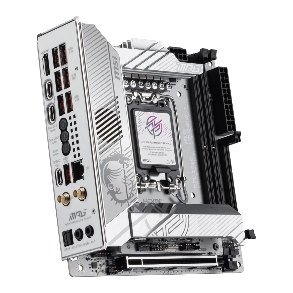 MSI MB MPG Z890I EDGE TI WIFI SOKET 1851 DDR5 8600MHZ(OC) USB 20Gbps 4xM.2 2xTB4 HDMI 2x DP 5G LAN WIFI 7 mini ITX