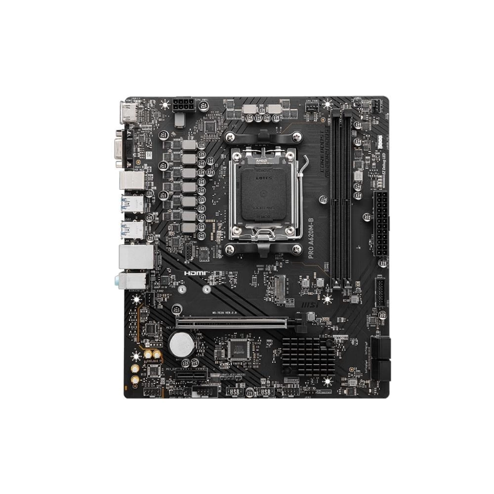 MSI MB PRO A620M-B AM5 DDR5 6800MHZ(OC) HDMI VGA M.2 USB3.2 JARGB_V2 mATX