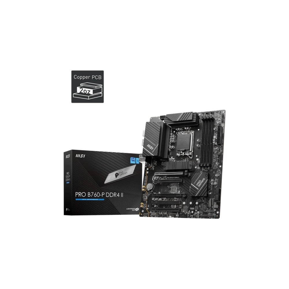MSI MB PRO B760-P DDR4 II SOKET 1700 DDR4 5333(OC) PCI-E M.2 USB3.2 HDMI DP 1x 2.5G LAN ATX