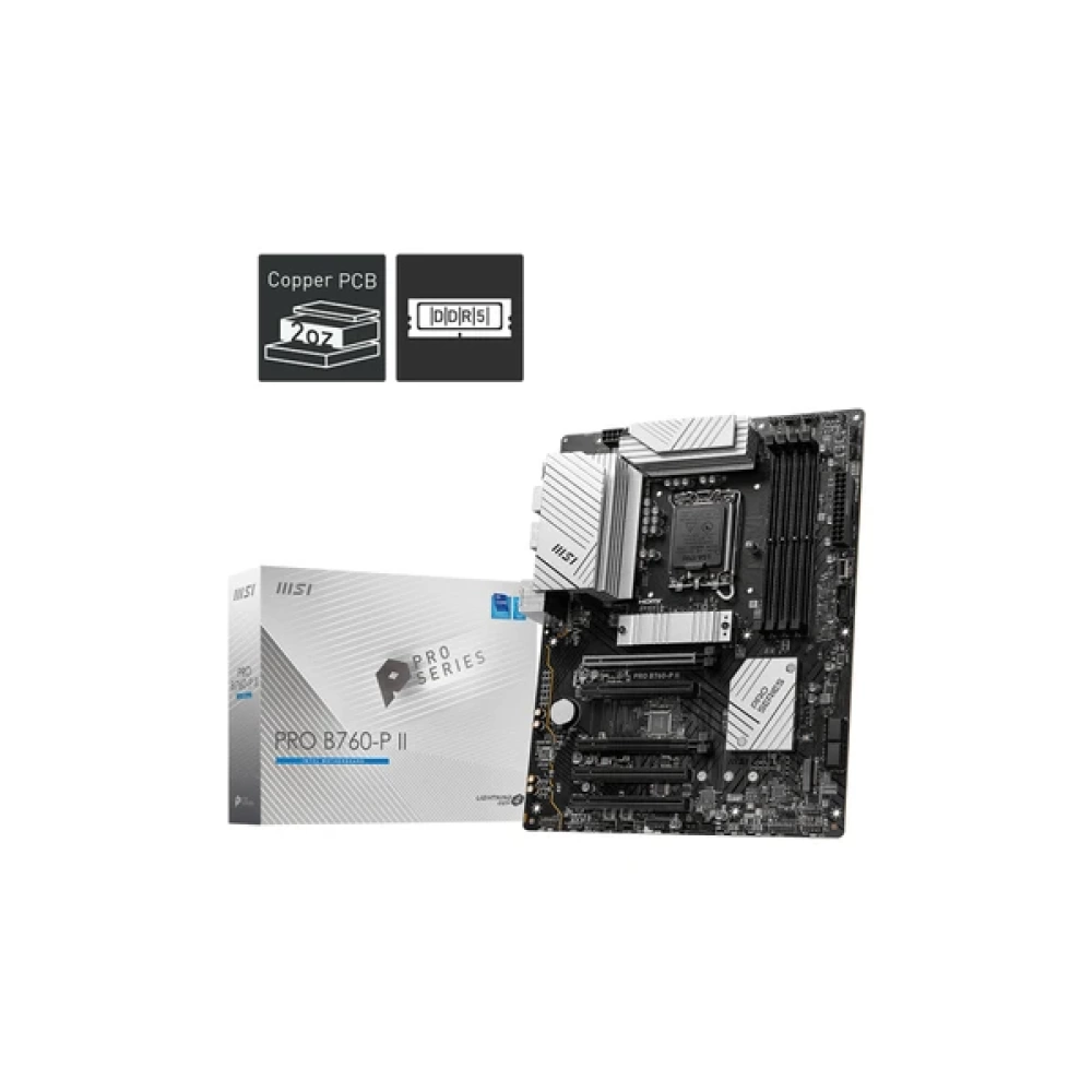 MSI MB PRO B760-P II SOKET 1700 DDR5 7000(OC) PCI-E ,M.2 USB3.2 HDMI,DP 1x 2.5G LAN ATX