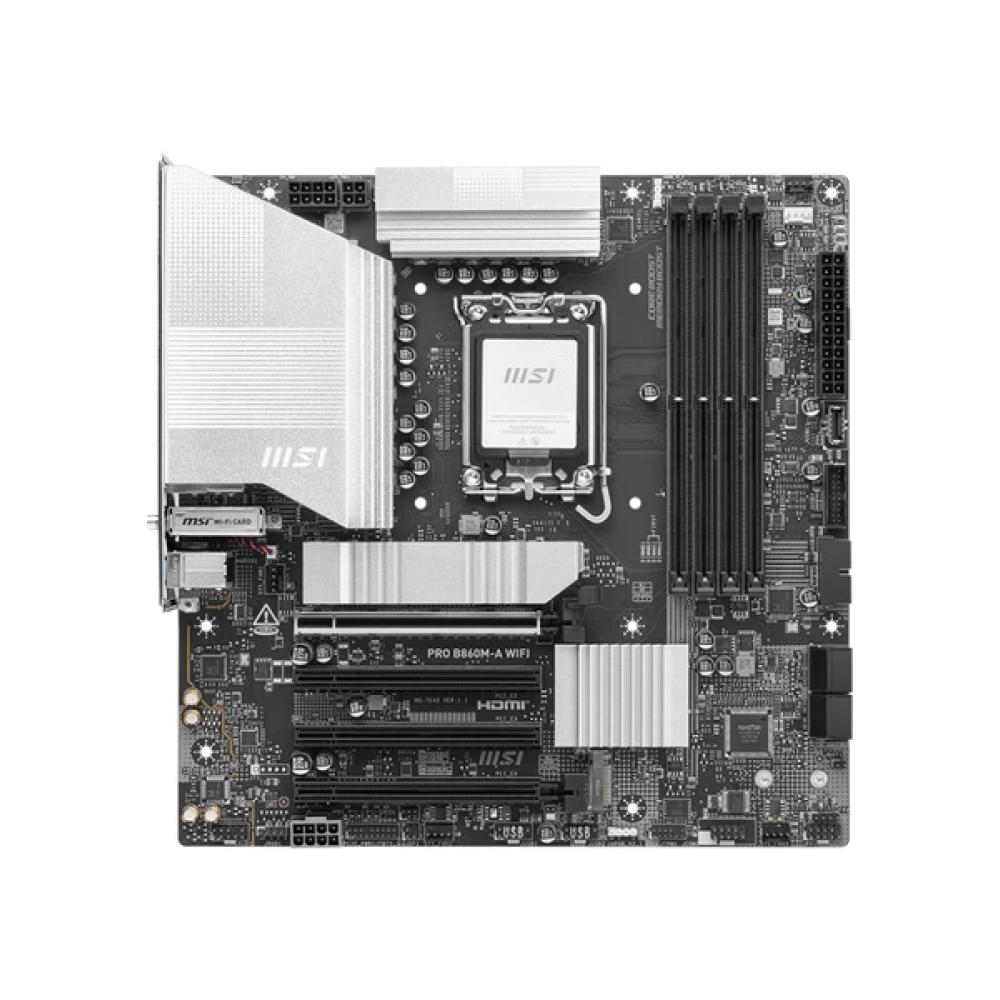 MSI MB PRO B860M-A WIFI SOKET 1851 DDR5 8600MHZ(OC) 3xM.2 1x TB4 HDMI DISPLAY 5G LAN WIFI 7 mATX